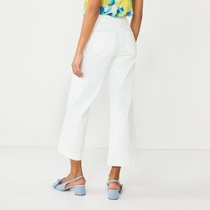 Draper James Wide Leg Crop White Jeans